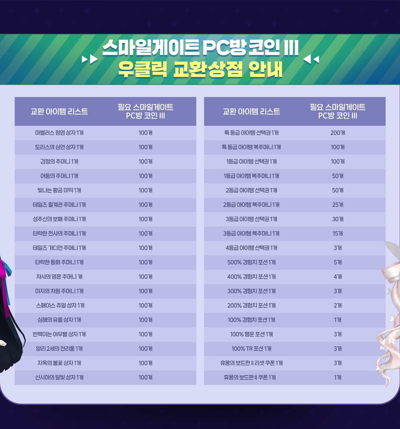 테일즈런너 - 스마일게이트 PC방 혜택안내